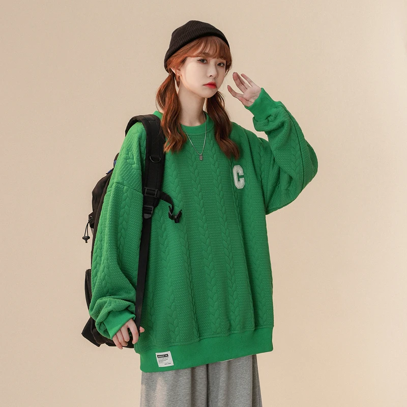 

Американская толстовка оверсайз в уличном стиле, весна-осень, мужская, свободного кроя, модная, брендовая, с вышивкой, большие размеры, повседневная одежда