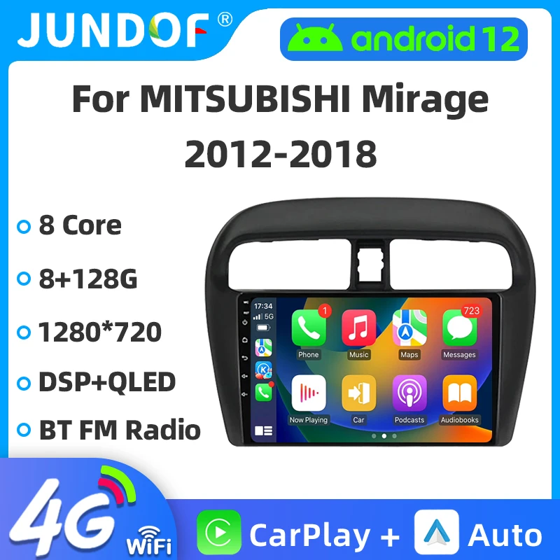 

Автомобильный радиоприемник Acodo для Mitsubishi Mirage Spacestar Attrage 2012 - 2018 Android 12 Carplay IPS экран GPS WiFi автомобильный стереоплеер