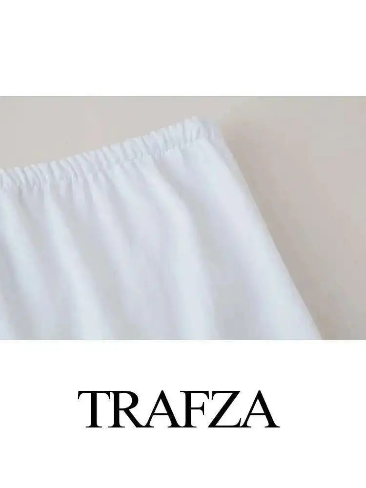 Neues Damen-Top mit sexy V-Ausschnitt, Schleife, Seidensatin, strukturiert, kurzes Oberteil + elastische Taillentasche, verzierte Sommer-Straßenhose