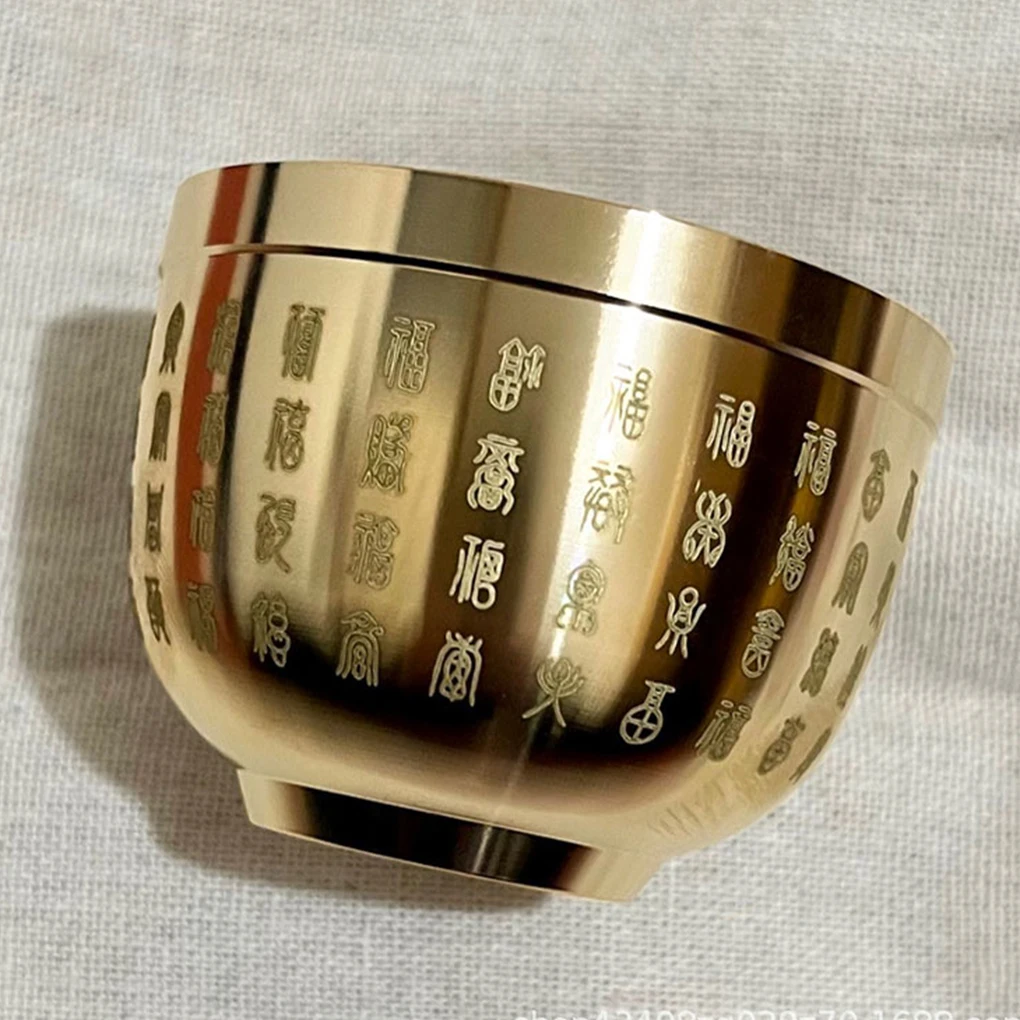 Złota miska Feng Shui Hundred Blessings Dobra jakość wykonania Znaczące prezenty Materiały miedziane Wykwintne Mini 4,5 cm/6 cm
