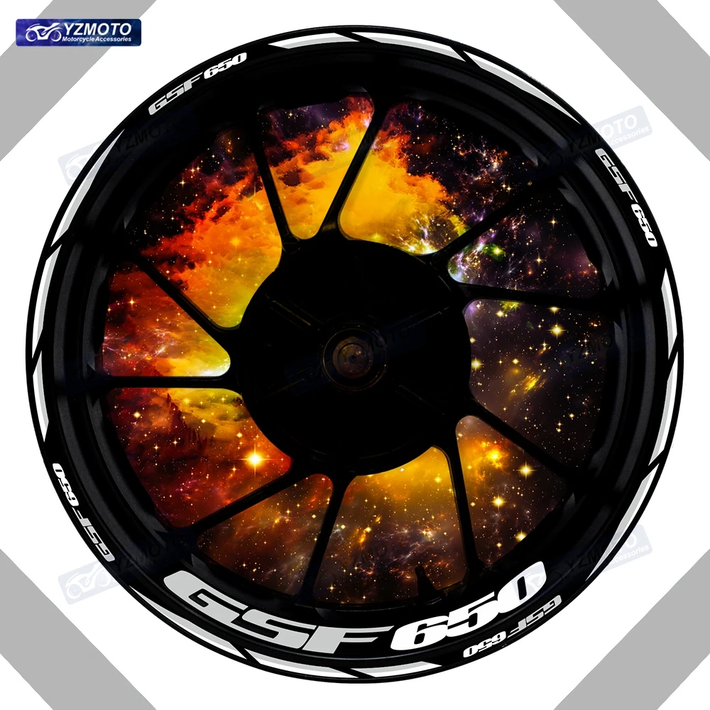 For GSF650 GSF 650 Motorcycle 17 Inch Front And Rear Wheel Stripe Sticker Wheel Tape Decal Decorative Reflective Rim Stickers