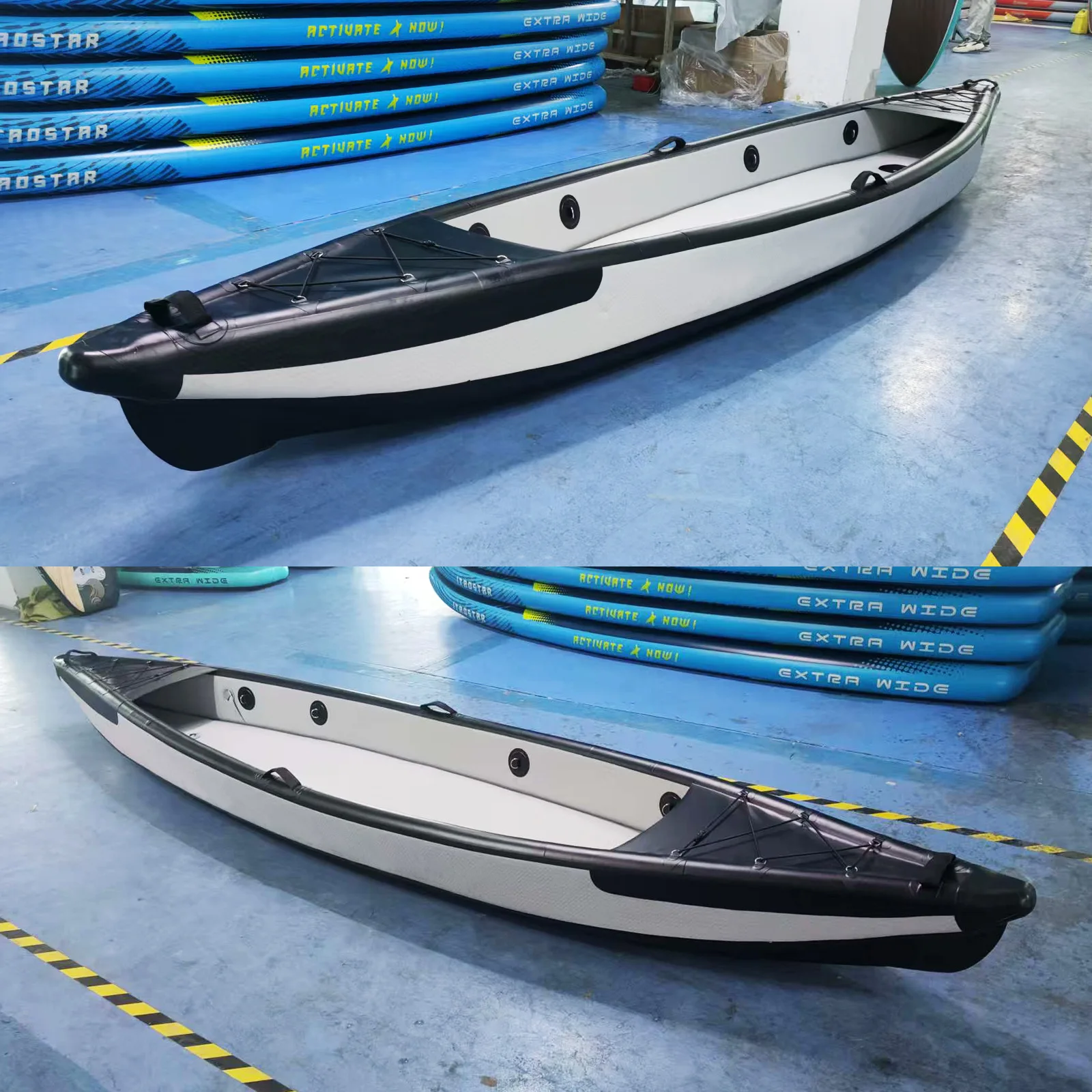 2 Person Inflatable Kayak, Folding Canoe for Racing and Rafting, Portable Kayak Boat, Lightweight Kayak for Outdoor Water Sports - view 2