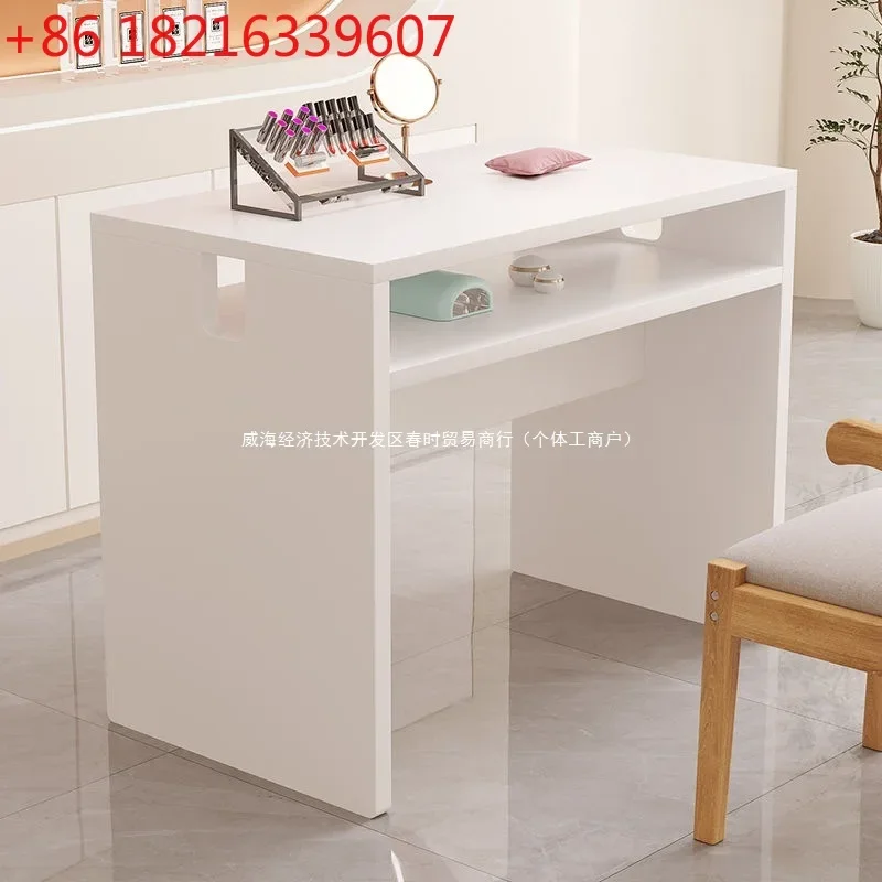 color Japanese-style simple, e****mical and stable manicure table single double manicure table with light hole particle board