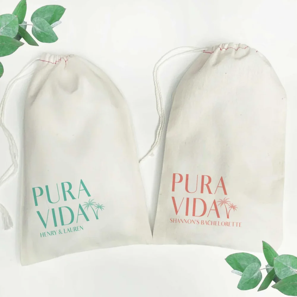 25 pcs Custom Costa Rica Wedding Favor Bags, Costa Rica Vacation Gift Bags for Birthday Trip, Drawstring Gift Bags