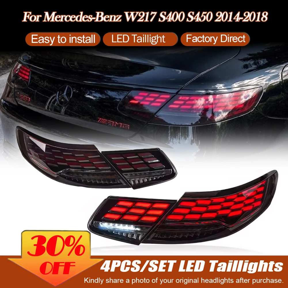

Обновление светодиодного заднего фонаря, модифицированный для Benz S Class Coupe W217 C217, задний фонарь 2014-2020, динамические сигнальные задние фонари, автоаксессуары