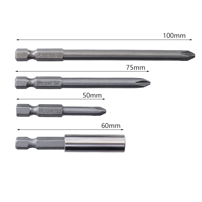 F40 S2 Screwdriver Bits Magnetic Screw Driver Set 1/4\'\' Hex Shank Electric Drill Kits 50mm/75mm/100mm 12pcs/set