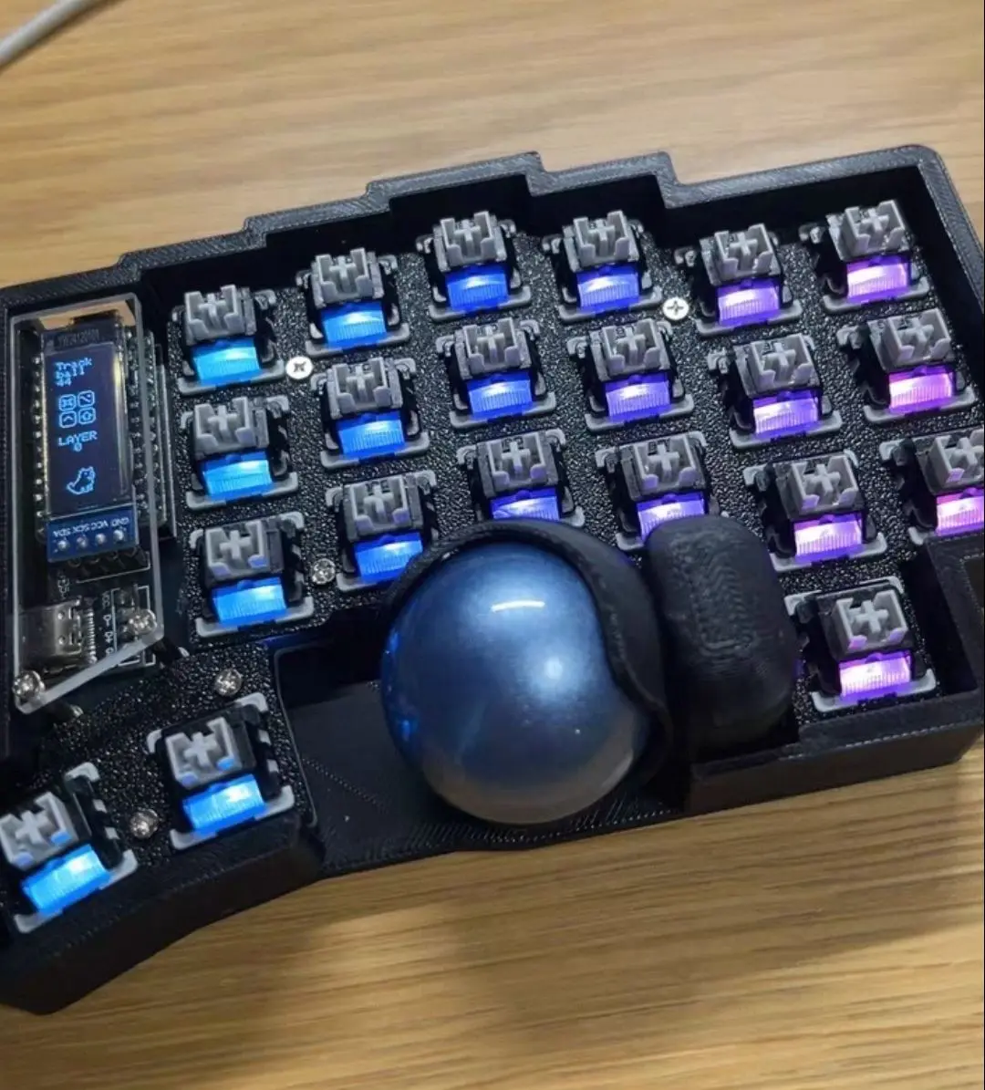 トラックボール分割キーボードキット 39/44/47/59 3D BT/有線バイアル