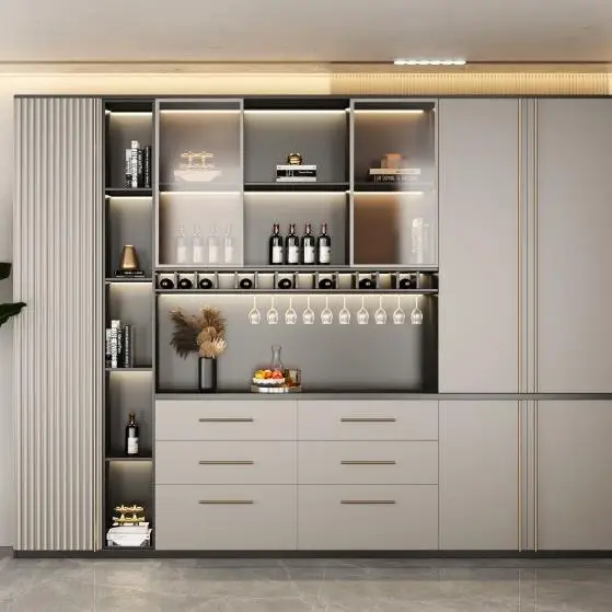 Dressoir Woonkamer Bar Kast Wijnkast Muur Mount Barkast