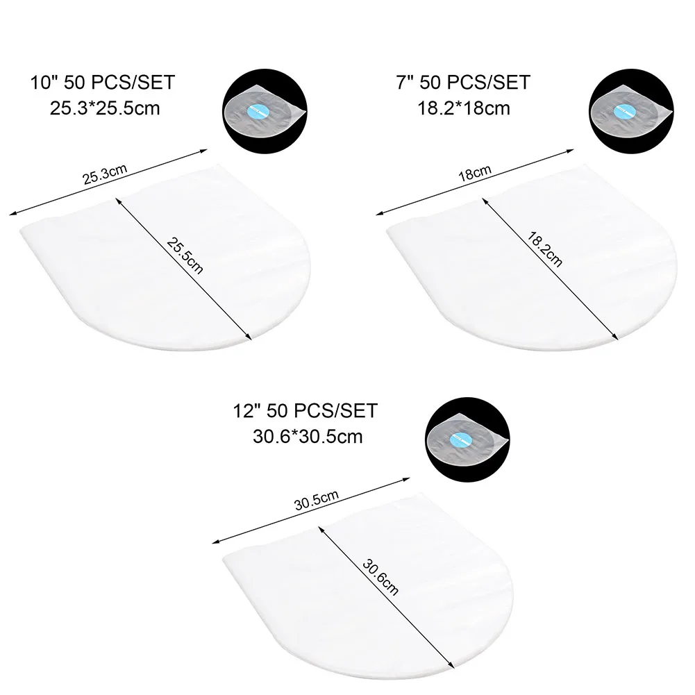 Wysokiej jakości nowa torba ochronna, etui ochronne, przezroczysta torba polietylenowa, ochrona płyty winylowej 12 10 7 cali, 50 sztuk