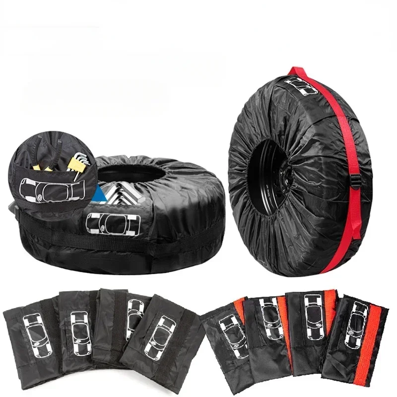 1PCS Car Spare Tire Cover Case Polyester Auto Wheel Tire Storage Bags Vehicle Tyre Accessories Dust-proof Protector Styling