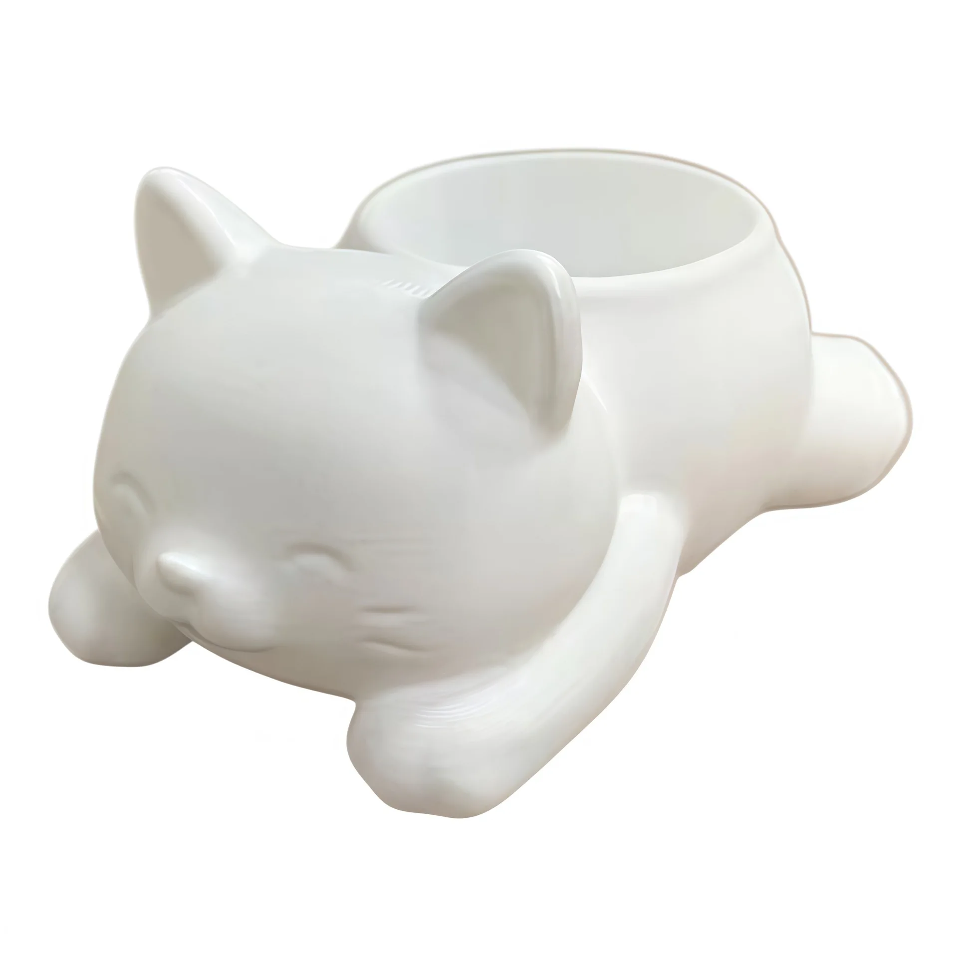 Cute Cat-Shaped Small Plant Pot, Lightweight Plastic Planter for Cacti & Succulents, Home Decor & Lovely Cat-Themed Gift Choice