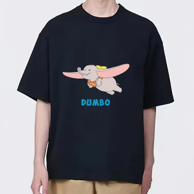 MINISO Disney Dumbo T Shirt Women Couple Combination Clothes Short Sleeve Collar Fashion Man Cotton