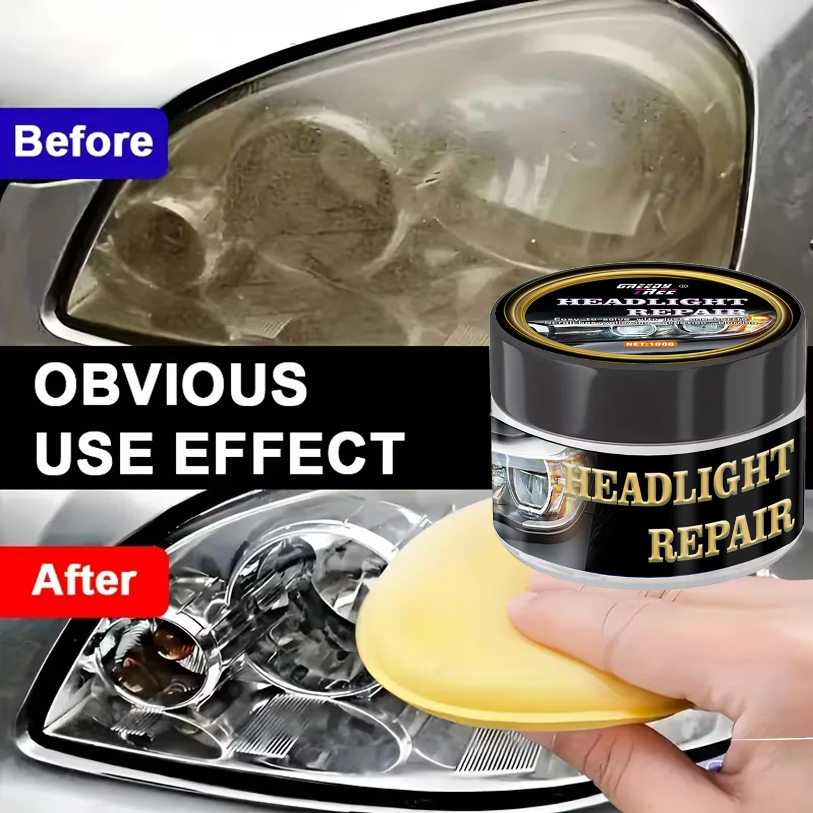 Universal Headlight Repair Kit - Car Headlight Polishing Paste - Remove Oxidation, Restore Clarity, Easy to Use, No Need to Poli image 4