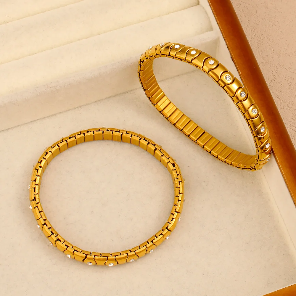 سوار مرن مرن مرصع بالألماس على الطراز الكانتوني عبر الحدود، فريد ومتعدد الاستخدامات، من الفولاذ المقاوم للصدأ