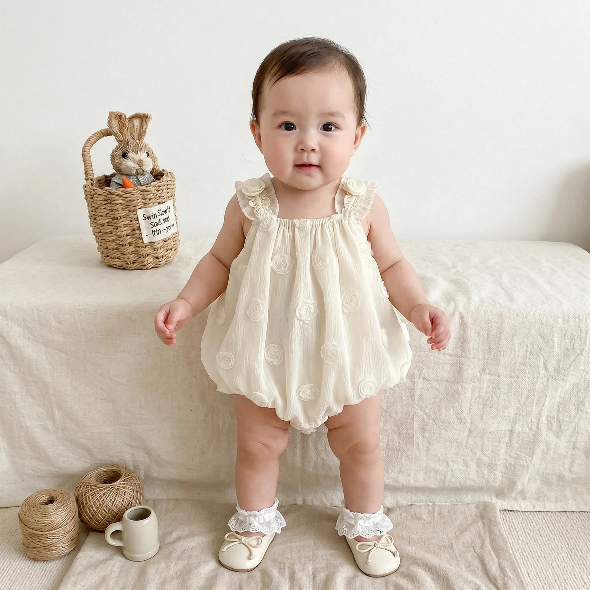 

Летний детский комбинезон MILANCEL для девочек 3-24 месяцев, милый комбинезон с 3D цветами и бретельками, одежда для малышей