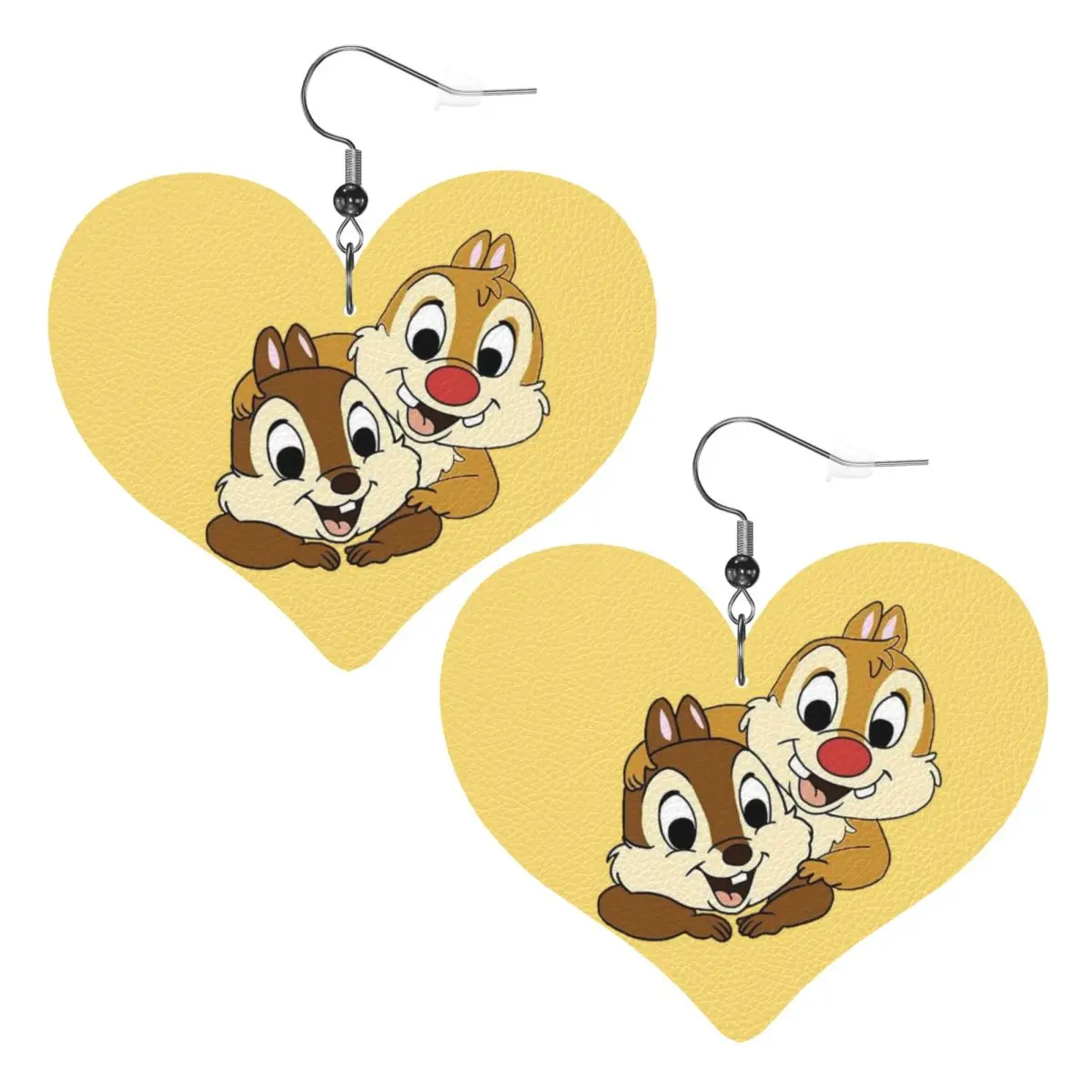 

Забавные серьги-подвески с мультяшными персонажами Чипом и Дейлом, кожаные серьги для женщин, модные украшения на День святого Валентина