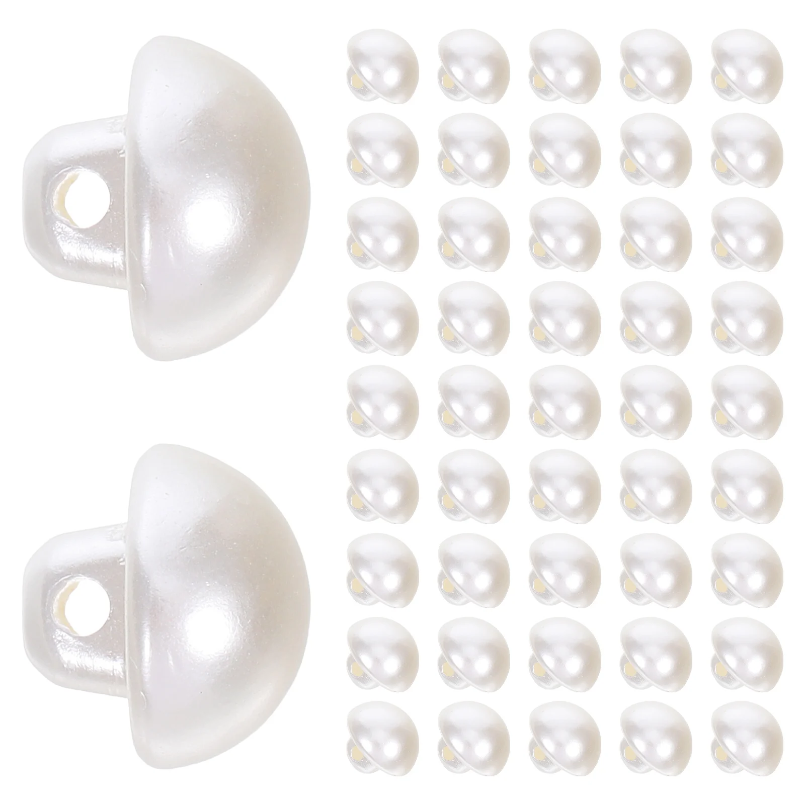 

50Pcs Faux Pearl Buttons Dome Shaped Sewing Crafts Decorative Round Mushroom Buttons for Sweaters Shirts Cardigans