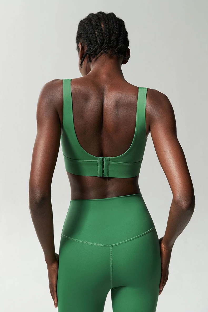Zweiteiliges Fitness-Yoga-Set für Damen, einfarbig, dehnbar, weich, atmungsaktiv, schnell trocknend, Sportbekleidung für Lauftraining – Detail 8