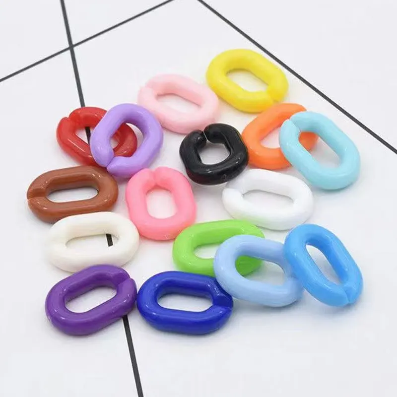 100pcs/Lot Acrylic Link Bead Chain Jewelry Making Gift Plastic Assembled Open Link 14*19mm Keychains DIY Bag Bracelet Decoration