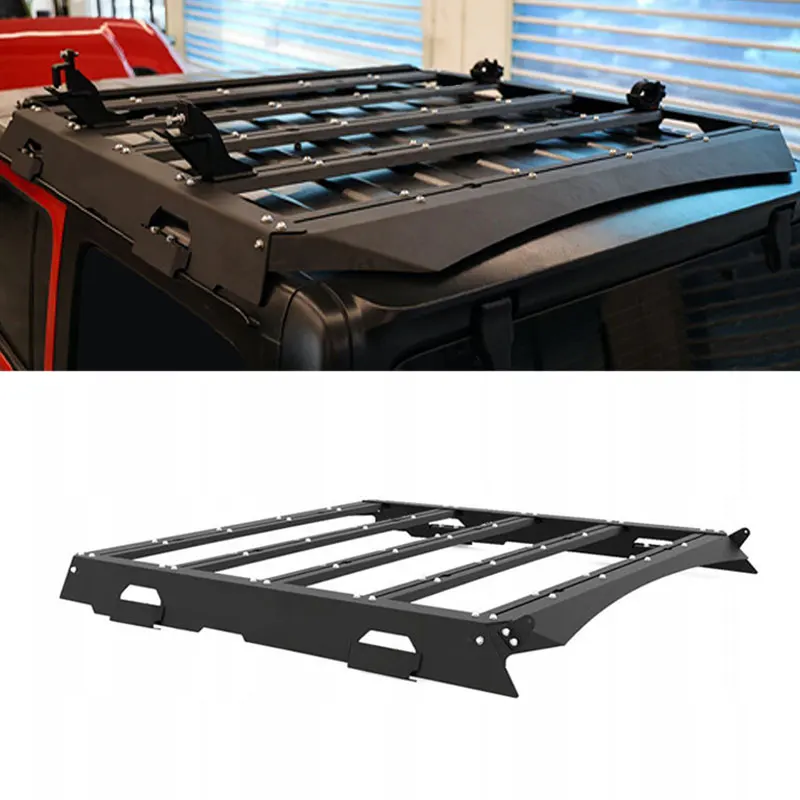 For Off-Road Roof Platform Body Kit Luggage Frame TOP Cargo Luggage Carrier Basket Aluminum Roof Rack For Jeep Wrangler JL 2018+