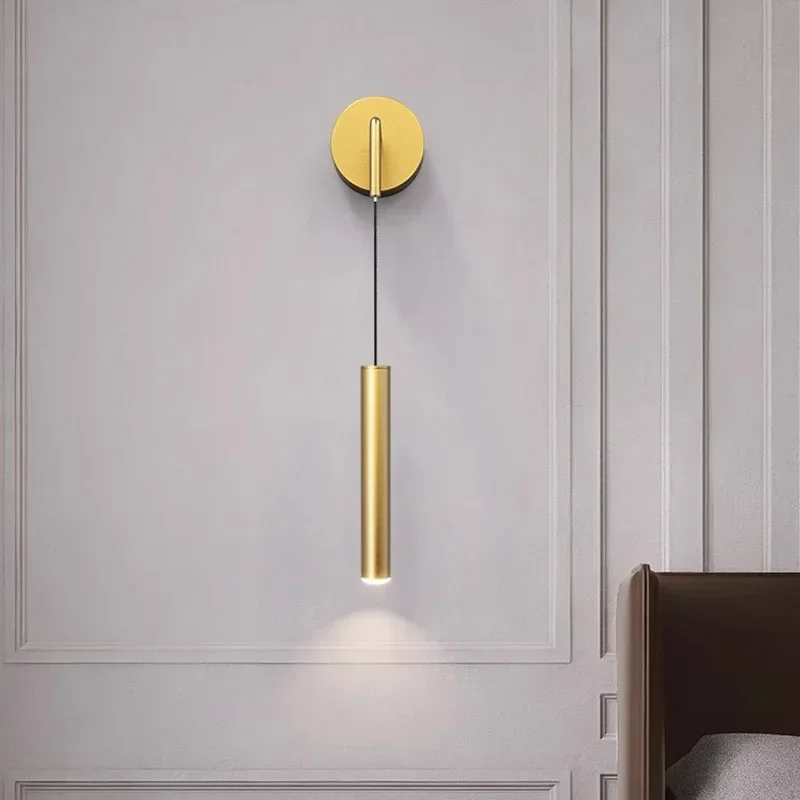 Liga de alumínio LED Wall Sconces, Lâmpadas de parede modernas, Luminária simples e criativa, Bedroom Bedside Reading, Decoração de interior