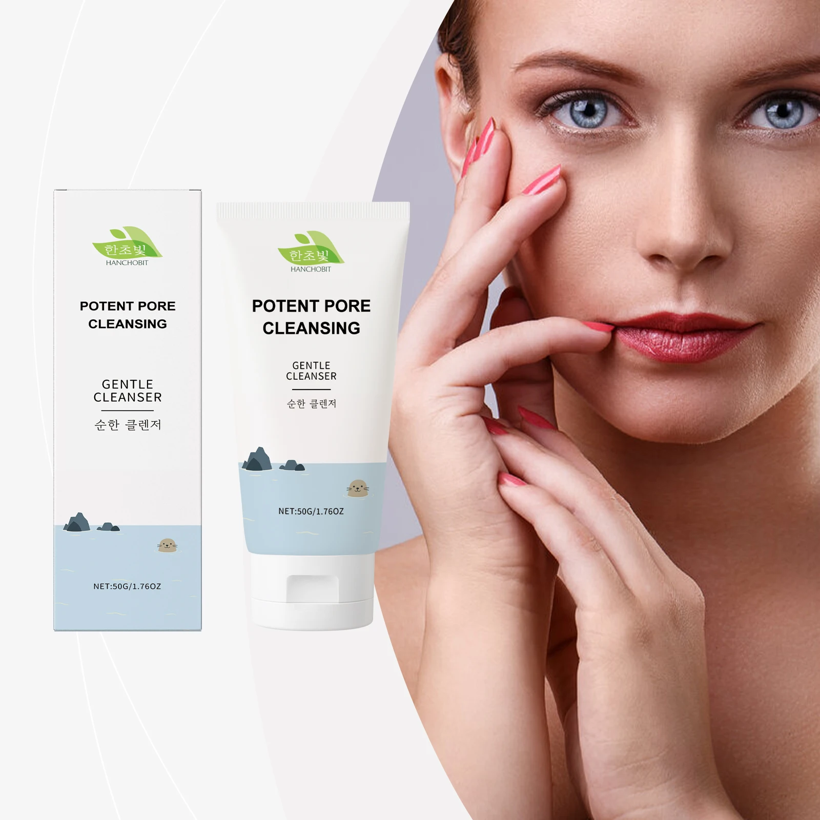 

HANCHOBIT Moisturizing Cleanser Gently Cleanses and Brightens Facial Skin Pores Moisturizing Hydration Boost Refreshing Cleanser