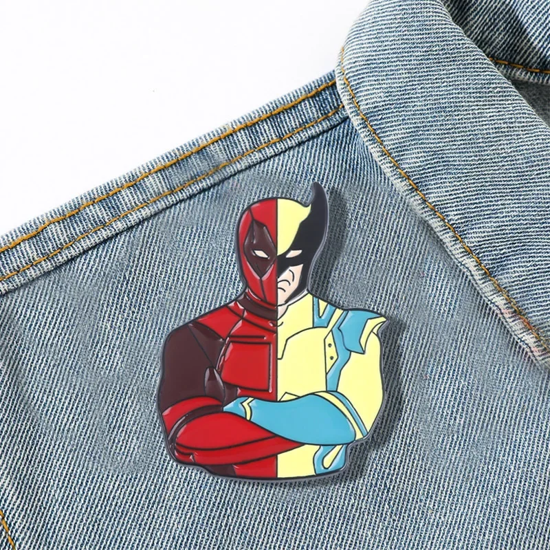 New Movies Deadpool Wolverine Enamel Pins Denim Jacket Brooch Ladies Boys Punk Shirt Anime Badge Hat Pin Gift for Friends