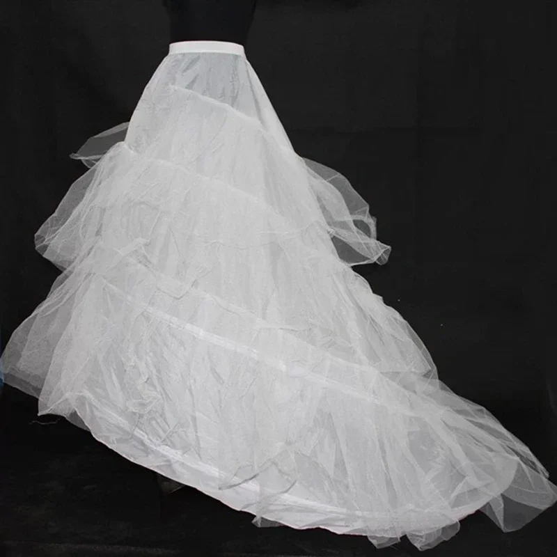 

Hot Sale Crinoline Slip 2 Hoops Underskirt Plus Size Petticoats Skirt Underdress Wedding Accessories Train