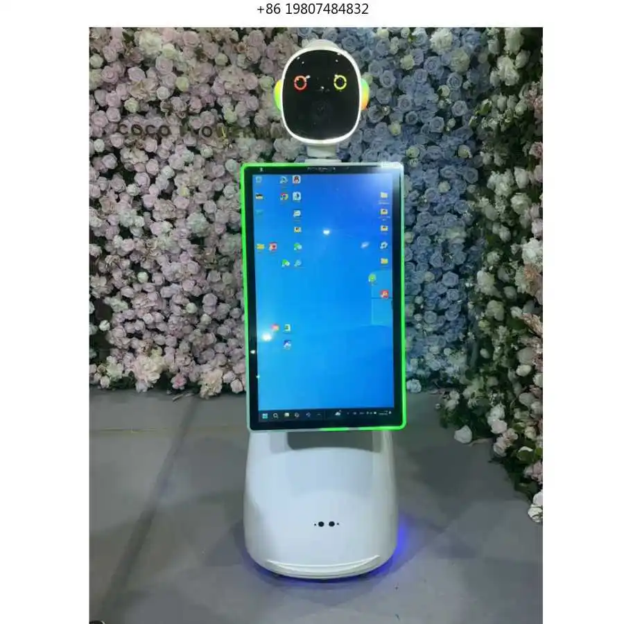 Aliexpress 2025 Fashion Popular Wireless Automatic Rotating Selfie 32 Inch Roamer Robotic Photo Booth Robot