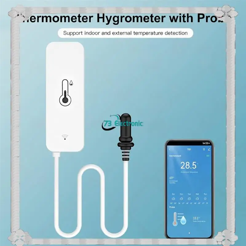 24-Hour Delivery Tuya Wifi Temperature Humidity Sensor With External Probe Wireless App Monitoring For Freezer Fish Tank For Fre
