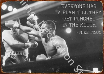 Mike Tyson Boxer Sports Pop Art Metal Tin Sign Abstract Portrait Posters and Prints Wall Art Pictures for Living Room Decor