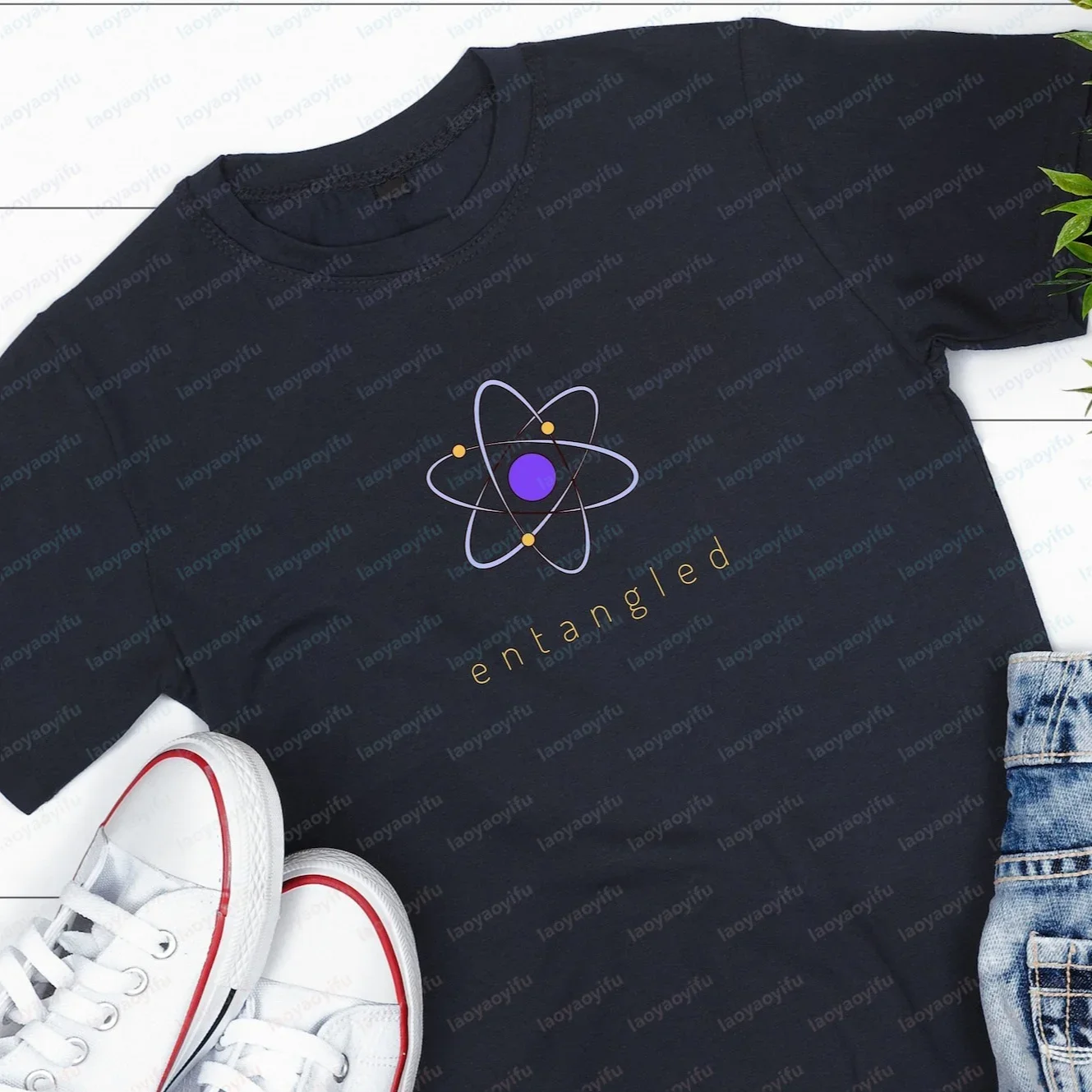 Entanglement Quantum T-Shirt Funny Science Physics Gift for Man Women T Shirt Casual Fashion Loose Summer Short Sleeve Tees