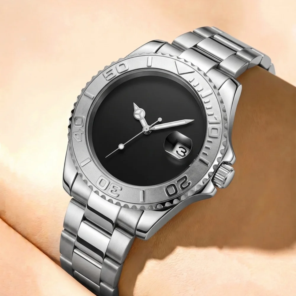 Business Men's Quartz Watch, Steel Band Diving Style Wristwatch, Calendar Display, Waterproof, Luminous Men's Watch, Outdoor Casual Versatile Men's Watch, Gift for Men