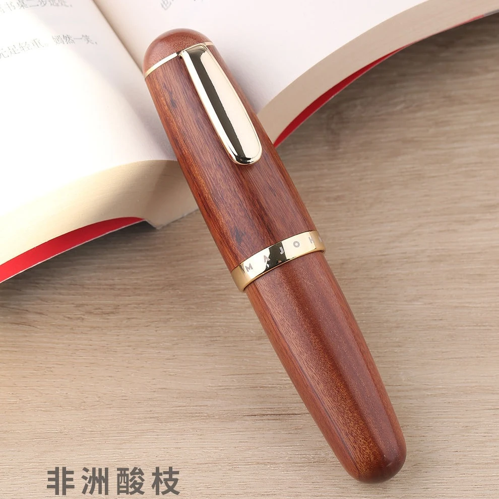 

MAJOHN Q1 Pocket Size Wood Fountain Pen Short Cute Eyedroder EF F Nib Portable Travel Ink Pen Creative Writing Gift Supply