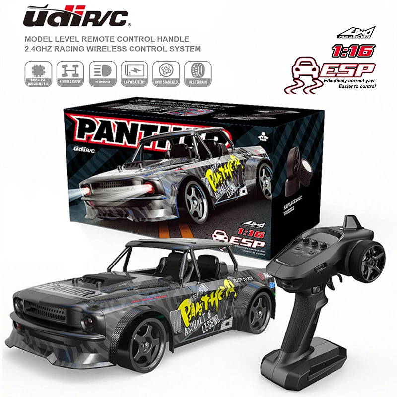 UdiRC UD1602 Pro RC Drift Car 1/16 2.4GHz 4WD RC Racing Car High Speed Brushless Car RTR With  Electronic Stability System