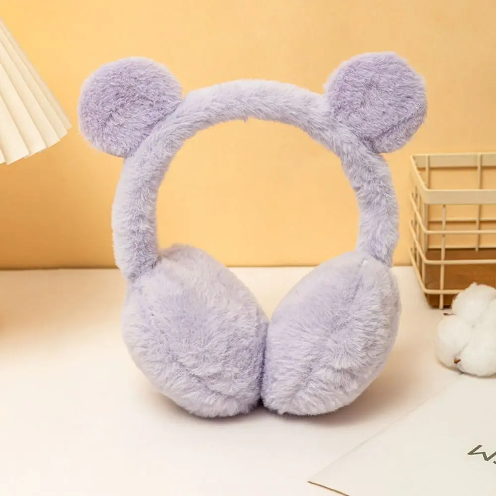 Fashion Warm Plush Ear Warmer Solid Color Ear Protection Winter Earmuffs Ear-Muffs Ear Cover Folding Earflap Children