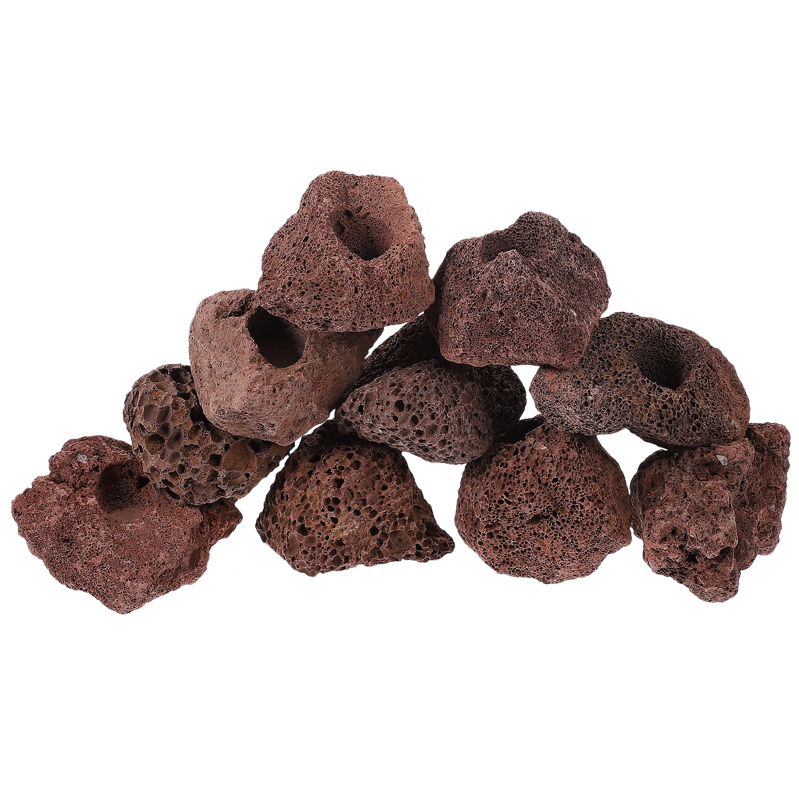 

10pcs Volcanic Stone Ring Fish Shelter Aquarium Ornament Natural Rock Cave Habitat for Freshwater Saltwater Tanks
