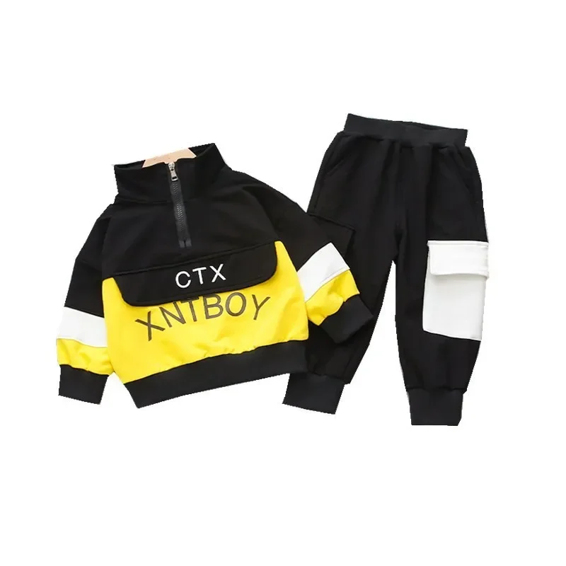 

New Spring Autumn Children Cotton Clothes Baby Boys Girls Letter T-Shirts Pants 2Pcs/Sets Infant Kids Fashion Toddler Tracksuits