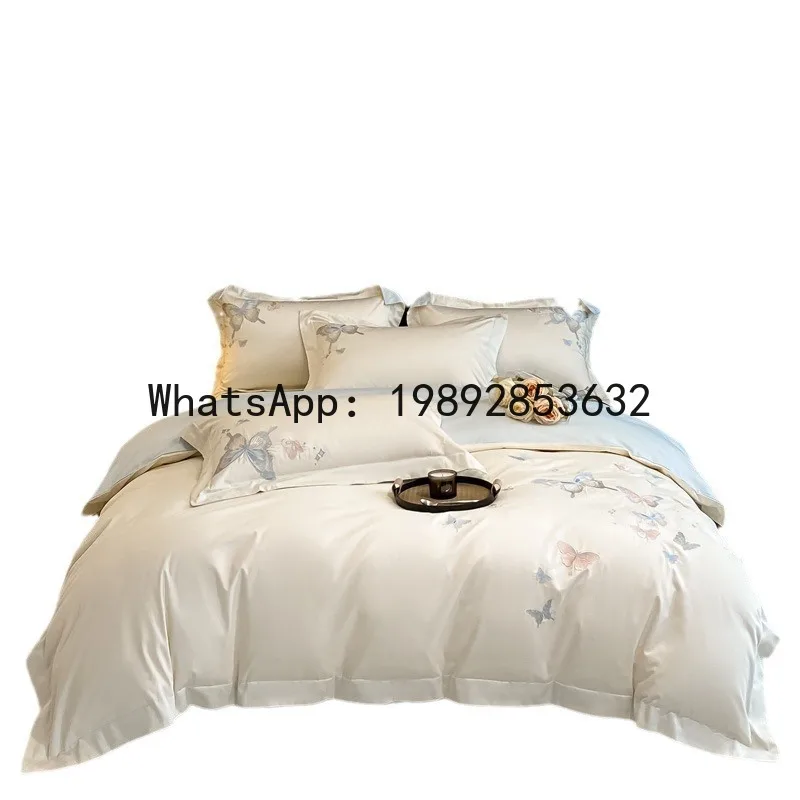 

DSA long-staple cotton four-piece set embroidered pure cotton cotton light luxury bedding