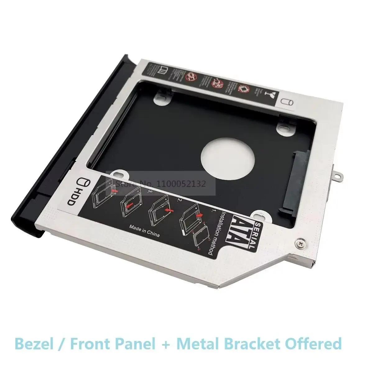 With Faceplate Bezel 9.5mm 2nd Secondary 2.5 SSD HDD Hard Drive Optical Bay Caddy Frame Bracket for Acer EX2519 ES1-531 N15W4