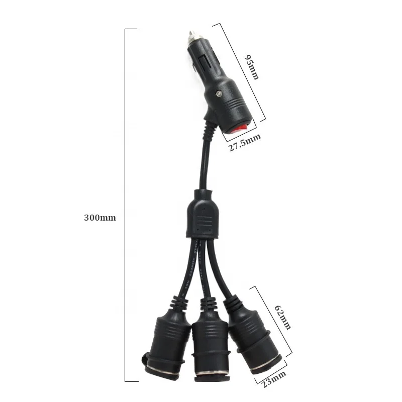 Car Cigarette Lighter Splitter 1 to 3 Female Socket Plug Power Adapter 4 Ways Connector 12V 24V 15A Car Accessaries