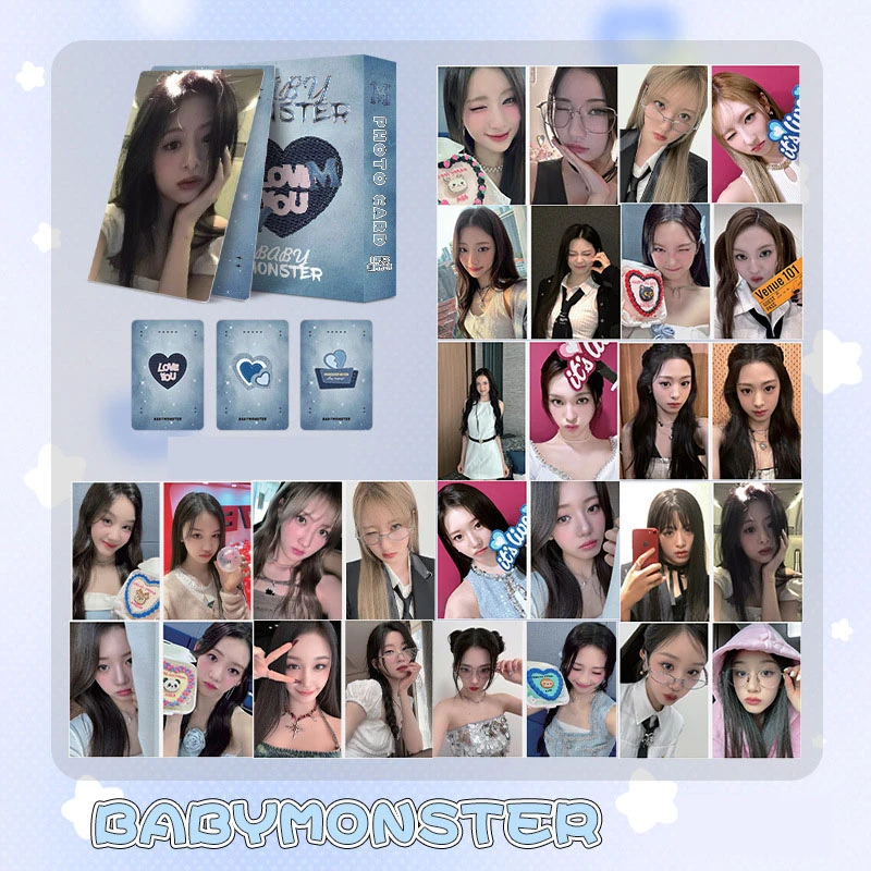 50Pcs/Set KPOP BABYMONSTER Album Photocard Boxed Postcard Pharita Chiquita RUKA Ahyeon Asa Personal Lomo Cards Fans Collection