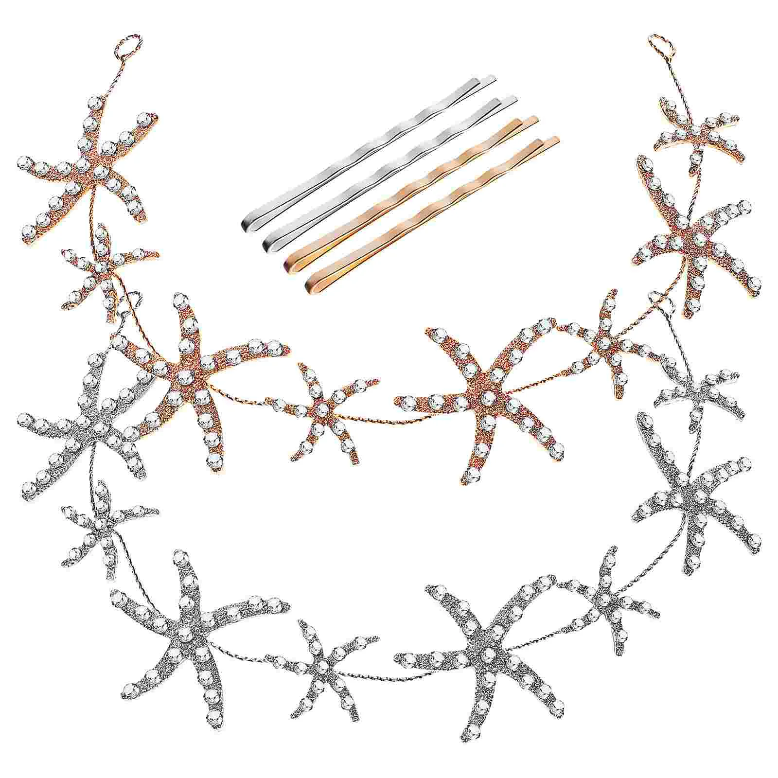 2 Pcs Ladies Hair Hoop Bride Wedding Headband Girl Headbands Bridal Women Headpiece Mermaid