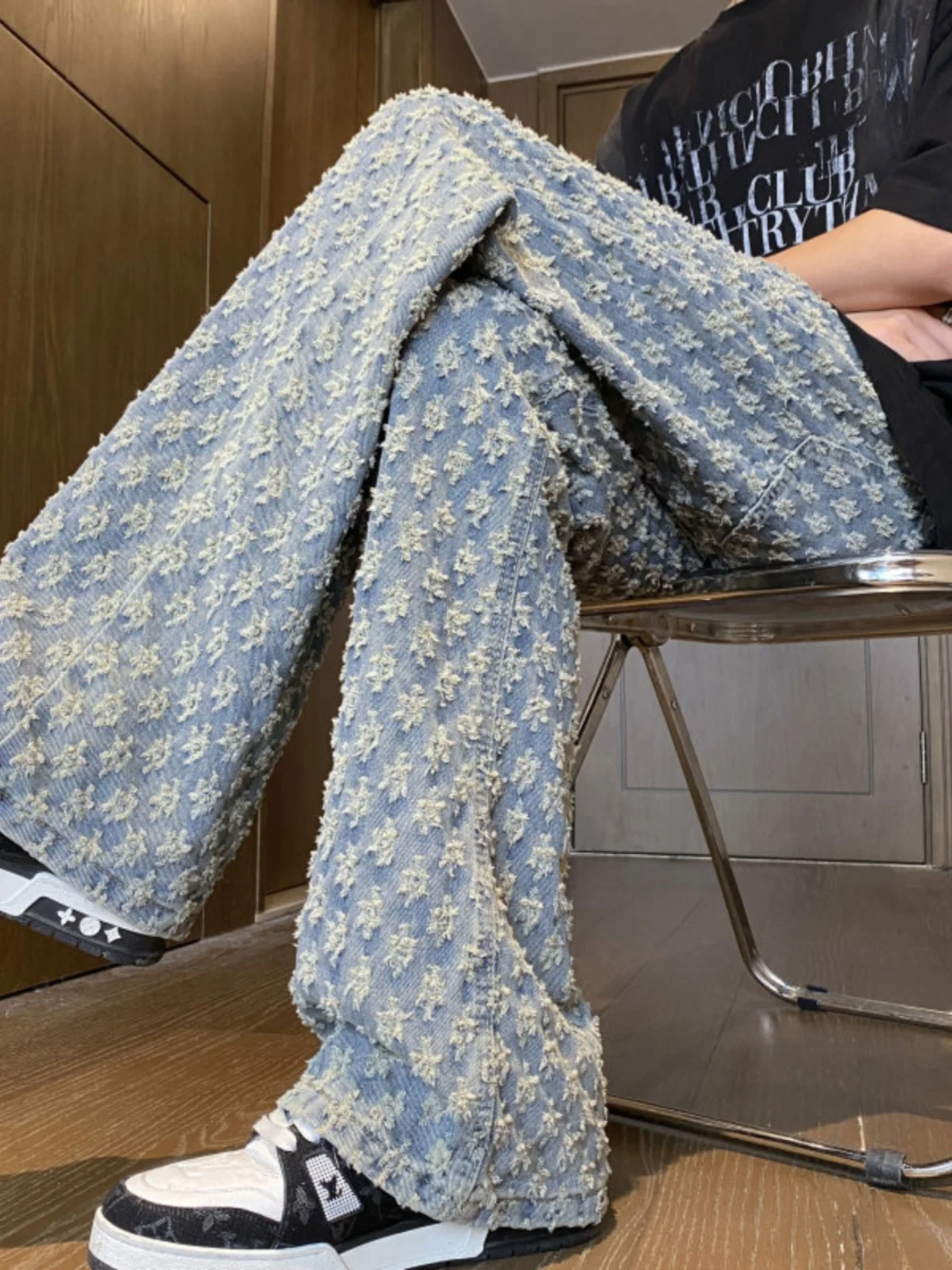 

Мужские джинсы Cleanfit с цветочным принтом, зауженные, прямые, в американском стиле, расклешенные, молодежные, модные, износостойкие