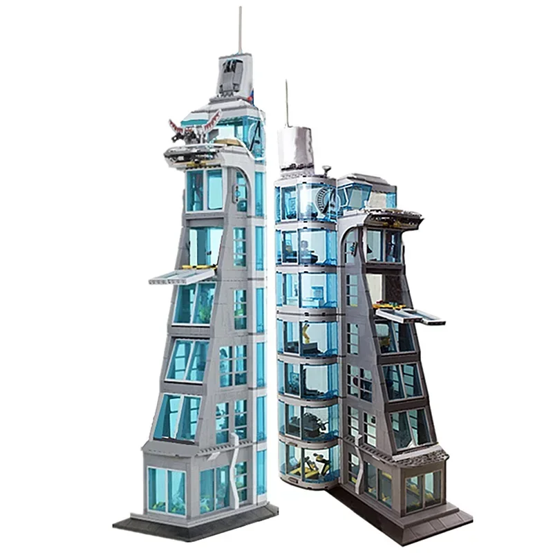 

7-этажная модель MOC-Старкс IRON-HEROES Tony ArmourTower Hall City Streetview: Архитектурная модель, строительные блоки, кирпичи, подарок, игрушка