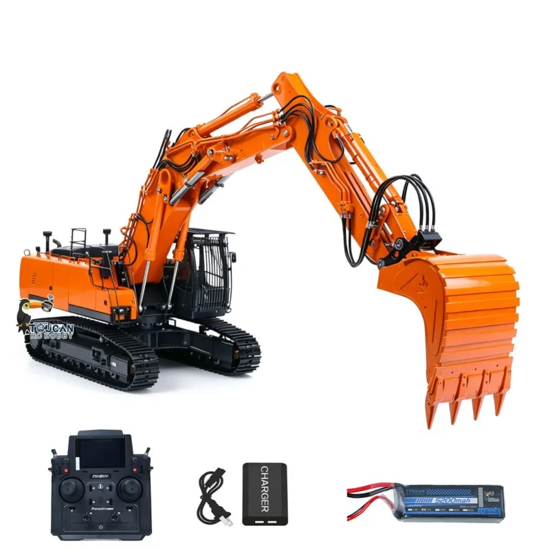 LESU LR956 RTR 1/14 7CH 3Arms RC Hydraulic Excavator Metal Digger Quick Coupler Brushless Motor Radio Light Sound Smoke System
