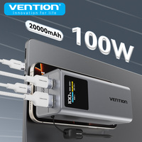 Vention 100W Power Bank 20000mAh Portable PD Auxiliary External Battery Powerbank for iPhone 16 for Macbook Laptop Fast Charging