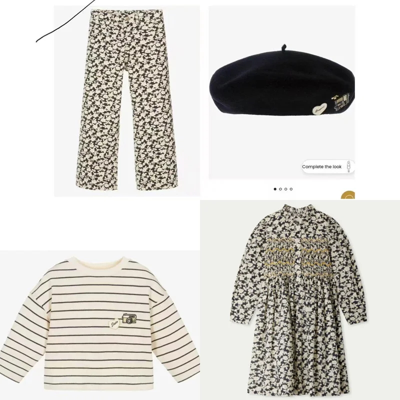 

In Stock 2025 Autumn BP Baby Girls Dresses Kid Sets for Birthday Party Girls Kids Print Pants Cotton Fashion Dress