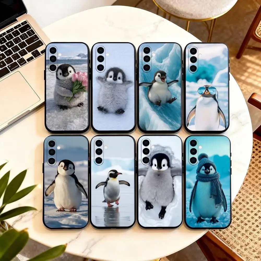 Funny Happy cute P-Penguin  Phone Case For Samsung Galaxy A73,A72,A71,A70,A53,A52,A51,Soft Silicone Black Cover