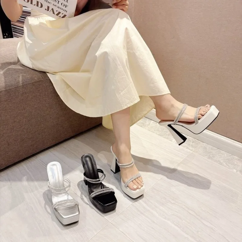 

Elegant and comfortable Waterproof High Heels Elegant Lady Super High Heel Women 2025 Style Square Head Heel Women Shoes